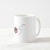 Chemisch molecuul met uitzicht voor de ruimte koffiemok (Voorkant rechts)