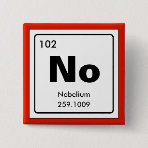 Chemisch periodiek systeem van elementen: Nee Vierkante Button 5,1 Cm