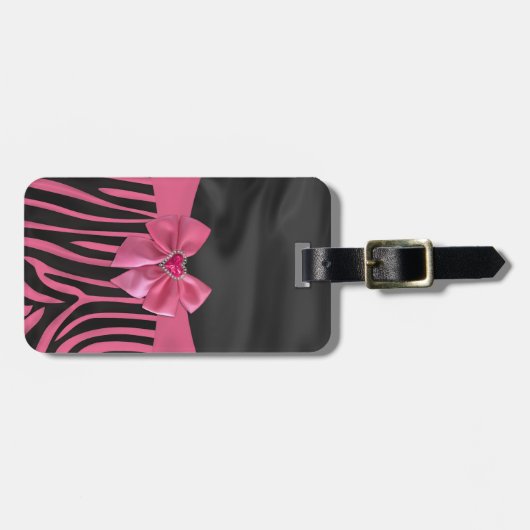 chemische elegant zijde effecten zebra print bagagelabel (Voorkant horizontaal)