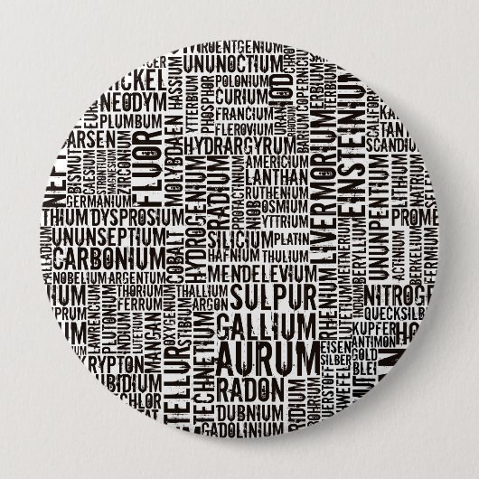 Chemische elementen ronde button 4,0 cm (Voorkant)
