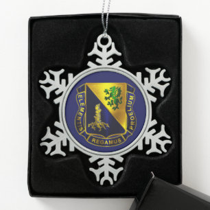 Chemische korps tin sneeuwvlok ornament