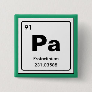 Chemische periodieke lijst van elementen: Pa Vierkante Button 5,1 Cm