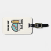 Chemische proefbuis en bekerglas bagagelabel (Voorkant horizontaal)