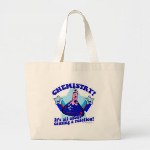 Chemische Reactie Flirty Science Logo Art Grote Tote Bag