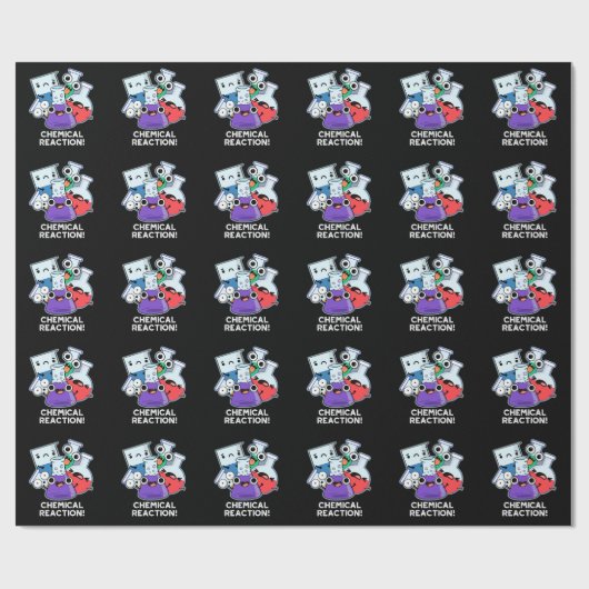 Chemische Reactie Grappige Chemie Pun Dark BG Cadeaupapier (Vlak)
