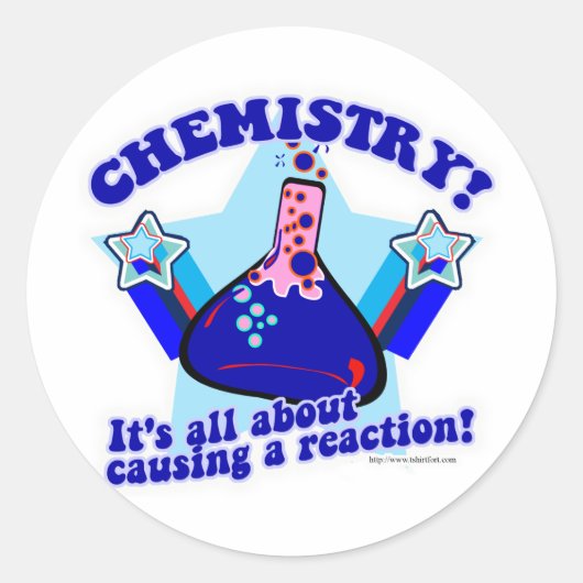 Chemische reactie ronde sticker (Voorkant)