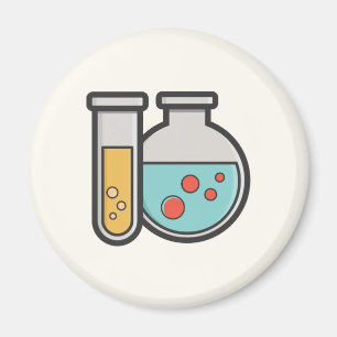 Chemische reageerbuis en bekerglas magneet