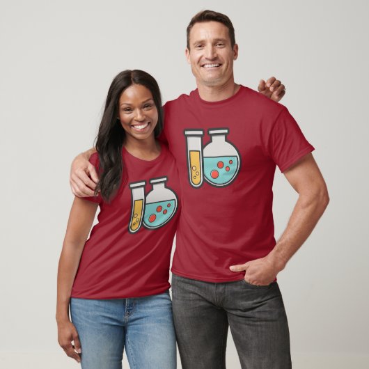 Chemische reageerbuis en bekerglas t-shirt (Unisex)