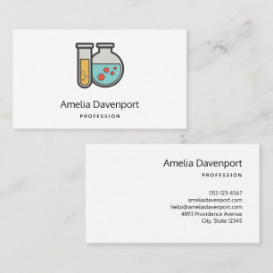 Chemische reageerbuis en bekerglas visitekaartje