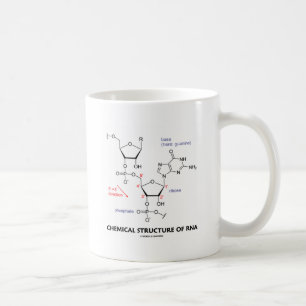 Chemische structuur van RNA (moleculaire structuur Koffiemok