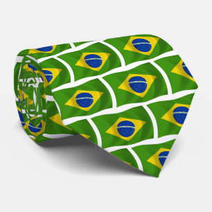Chemise à cravate drapeau du Brésil