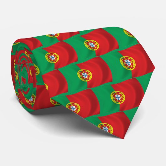 Chemise à cravate drapeau du Portugal (Roulé)