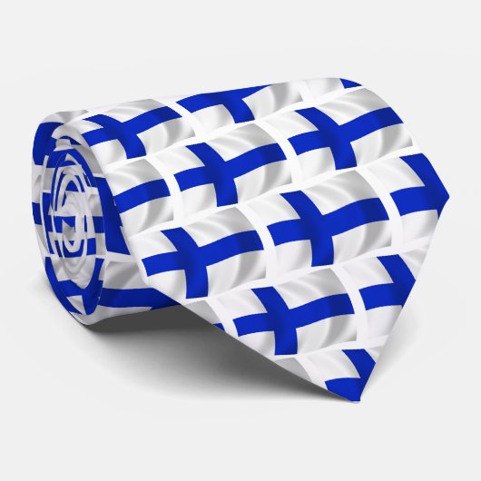 Chemise à cravate drapeau finlandais (Roulé)