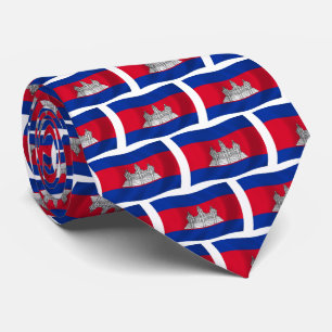 Chemise à cravate du drapeau cambodgien
