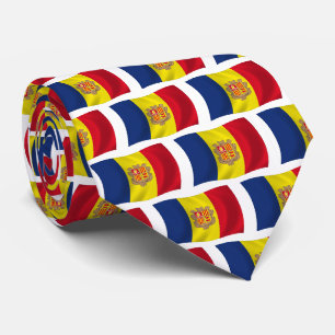 Chemise à cravate du drapeau d'Andorre