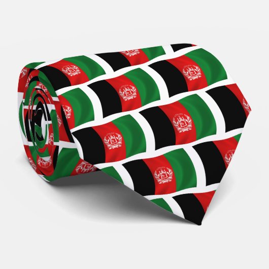 Chemise à cravate du drapeau de l'Afghanistan (Roulé)