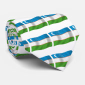 Chemise à cravate du drapeau de l'Ouzbékistan (Roulé)