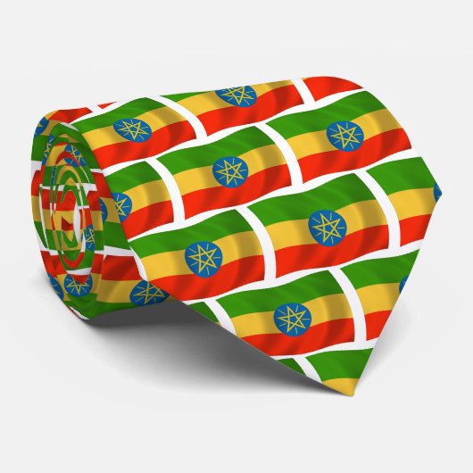 Chemise à cravate du drapeau éthiopien (Roulé)