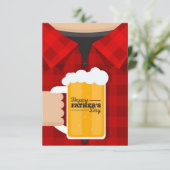 Chemise À damiers rouge fête des pères avec carte (Debout devant)