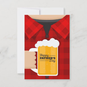 Chemise À damiers rouge fête des pères avec carte