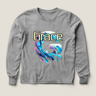 Chemise à manches longues tri-mélange pour filles