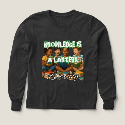Chemise à manches longues tri-mélange pour filles  (Motif recto)