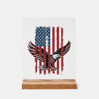 Chemise à motif de drapeau d'aigle patriotique vin