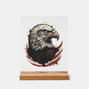 Chemise à motif de gravure patriotique d'aigle cha