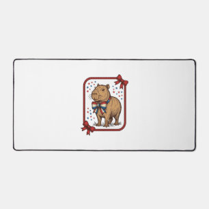Chemise à nœud papillon capybara patriotique vinta