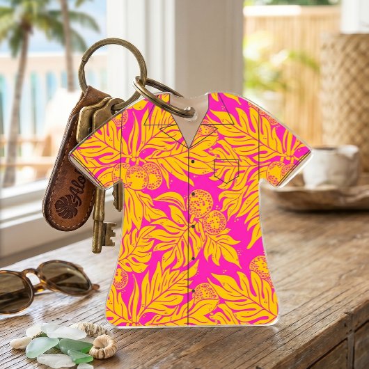 Chemise à thème Hawaï en acrylique