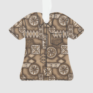 Chemise Aloha Primitive Tapa Hawaiian Warriian