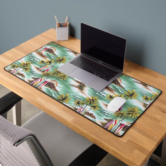 Chemise Aloha Rétro avec panneaux de Surf (Bureau 2)
