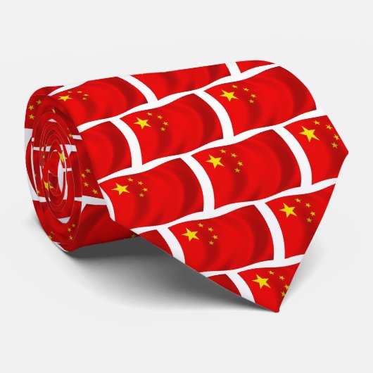Chemise avec cravate du drapeau de la Chine (Roulé)