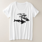 Chemise baleine Orca pour femmes Plus Taille Chemi (Design devant)
