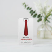 Chemise blanche Cravate rouge Cartes de visite com (Debout devant)