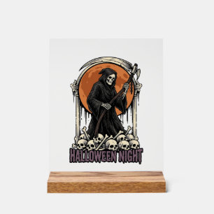 Chemise blanche gravure vintage Halloween Faucheur