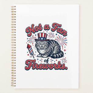 Chemise Chat Effrayé Pas Fan de Feux d'Artifice (2