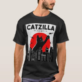 Chemise Chat Funny Catzilla, T-shirt Chat Funny, C (Devant)