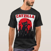 Chemise Chat Funny Catzilla, T-shirt Chat Funny, C (Devant)