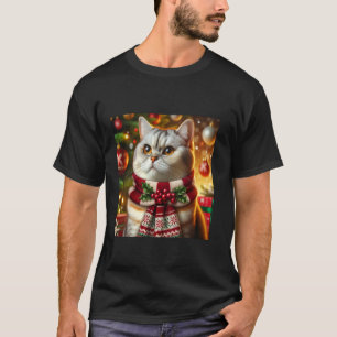 Chemise Coxy Noël Chat T-Shirt Domestic Shorthair