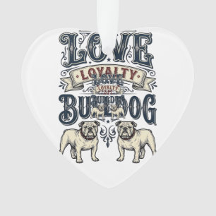 Chemise d'amour Bulldog Gravure vintage Citation d