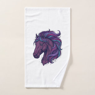 Chemise d'art de tête de cheval colorée gravée vin