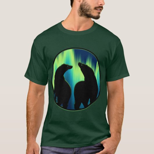 Chemise d'art Ours Lumières du Nord T-shirts Ours (Devant)