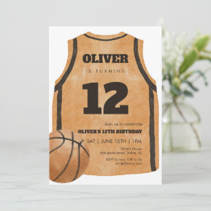 Chemise de basketball orange invitation anniversai
