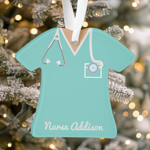 Chemise de bloc infirmière sarcelle personnalisée 