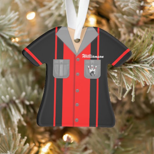 Chemise de bowling rouge et noir mignonne (Arbre)