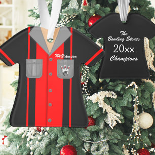 Chemise de bowling rouge et noir vintage