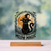 Chemise de chat sorcière Design de lune Halloween (Neutre)