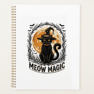 Chemise de chat sorcière Design de lune Halloween 