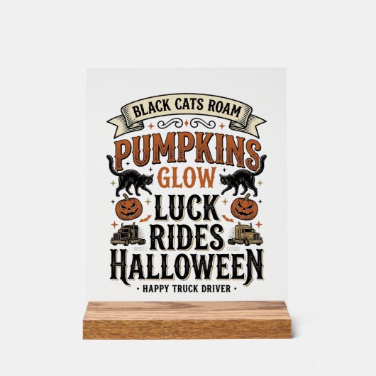 Chemise de chauffeur de camion Halloween avec chat (Recto)